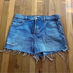 Grlfrnd button fly low rise boyfriend shorts